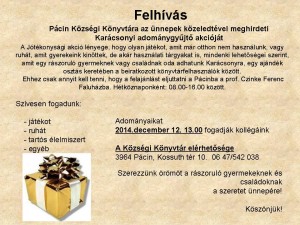 felhívás_ajándék _gyűjtésre
