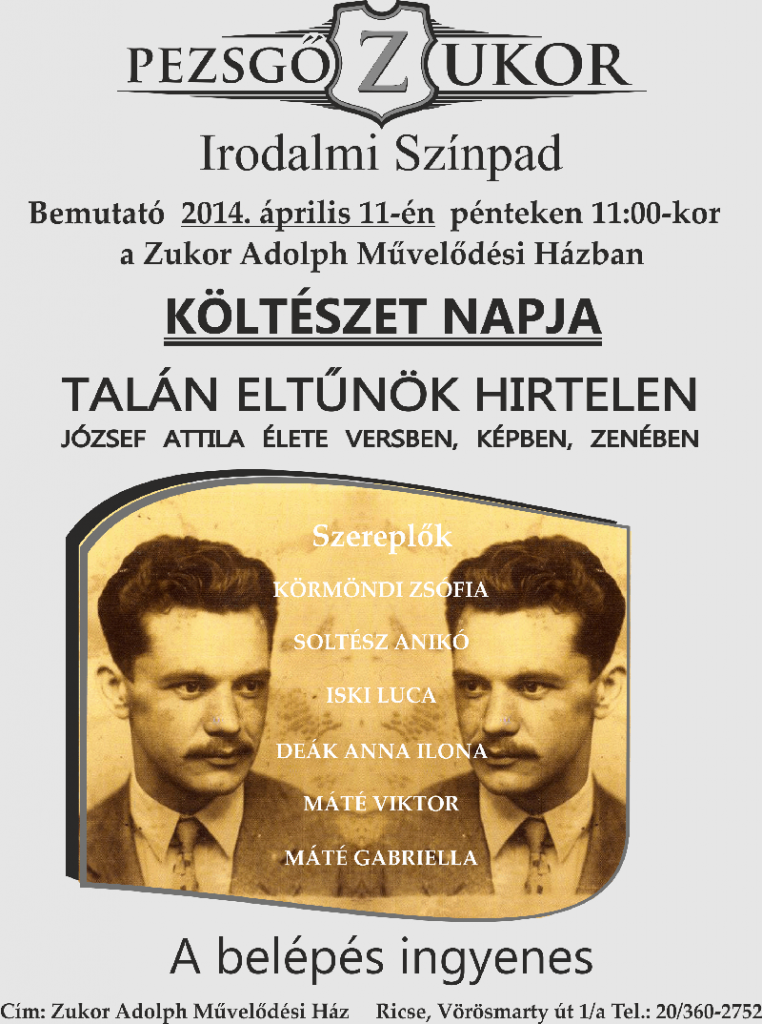 "Talán eltűnök hirtelen" - költészetnapi rendezvény Ricsén