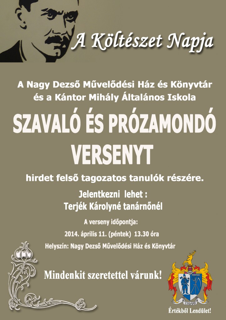 Költészet napja a Nagy Dezső Művelődési Ház és Könyvtárban