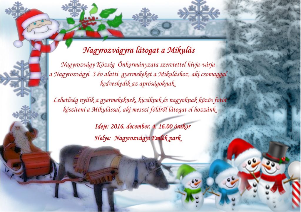 Nagyrozvágyra látogat a Mikulás