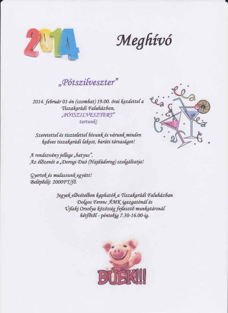 Pótszilveszter Tiszakarádon